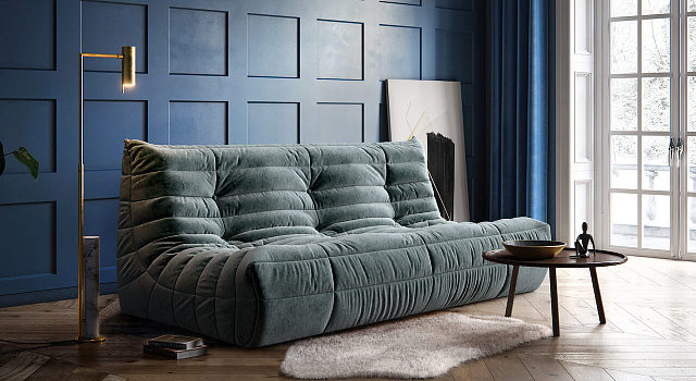 Зеленый диван в интерьере-17, компактный диван ДеФранс болотного цвета 